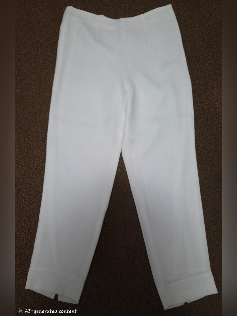 Women's Off-White Cropped Straight-Leg Pants